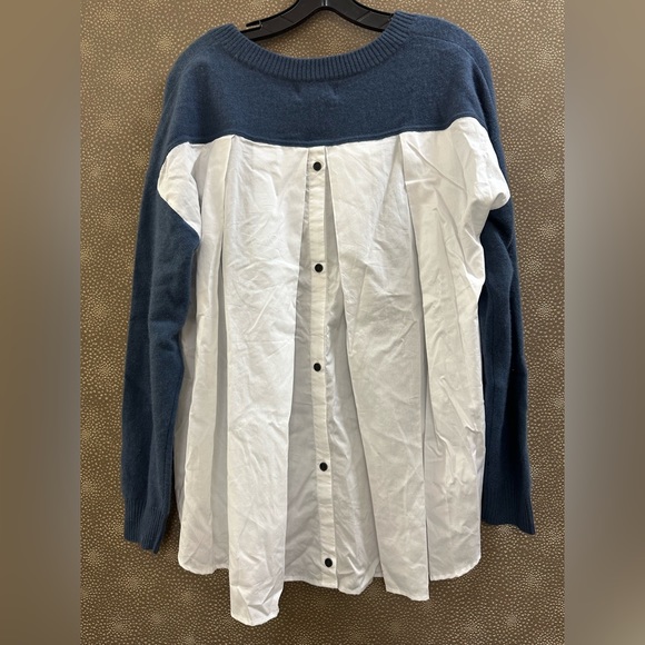 🔥🔥🔥NEW Naadam Cashmere Muxed Media Pleated Back Sweater - Picture 5 of 11